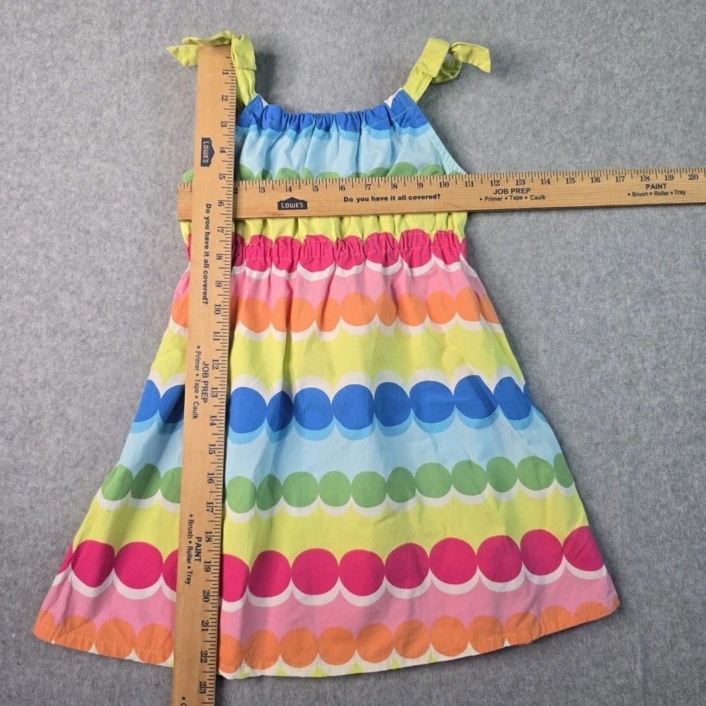 Gymboree Rainbow Polka Dot Sundress Girls 6 Multicolor Cotton Tie Strap Summer